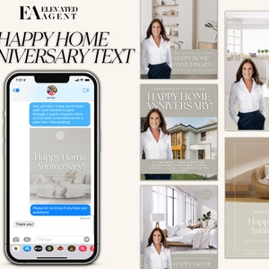 Texte d'anniversaire de maison, Marketing immobilier, Joyeux anniversaire de maison, Marketing pour agent immobilier, Modèles de message texte, Anniversaire de maison numérique