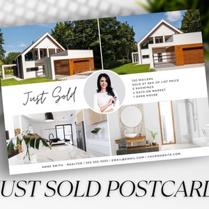 Modelo de cartão postal recém-vendido, cartão postal de mala direta para todas as portas, cartão postal EDDM, marketing imobiliário, cartão postal agrícola, recém-vendido