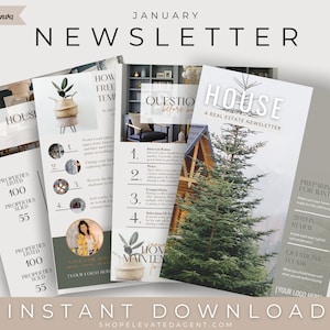 Real Estate Newsletter - January Newsletter - Real Estate Marketing - Email Marketing - Real Estate Template - Real Estate Email - Realtor