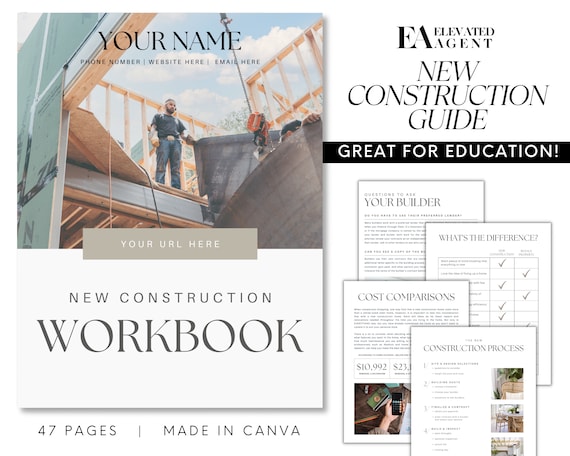 New Construction Guide, New Construction Real Estate, New home Construction Checklist, Real Estate Marketing, Home Builder,Real Estate Brand