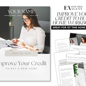 Credit Repair Guide, Improve Your Credit Workbook, First Time Home Buyer, Realtor Marketing, Real Estate Templates, Credit Repair Workbook