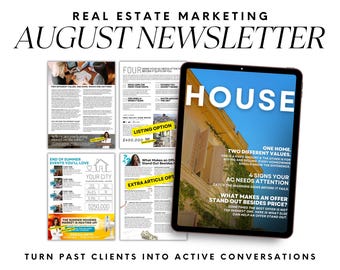 Real Estate August Newsletter - Realtor Marketing Template (Canva)