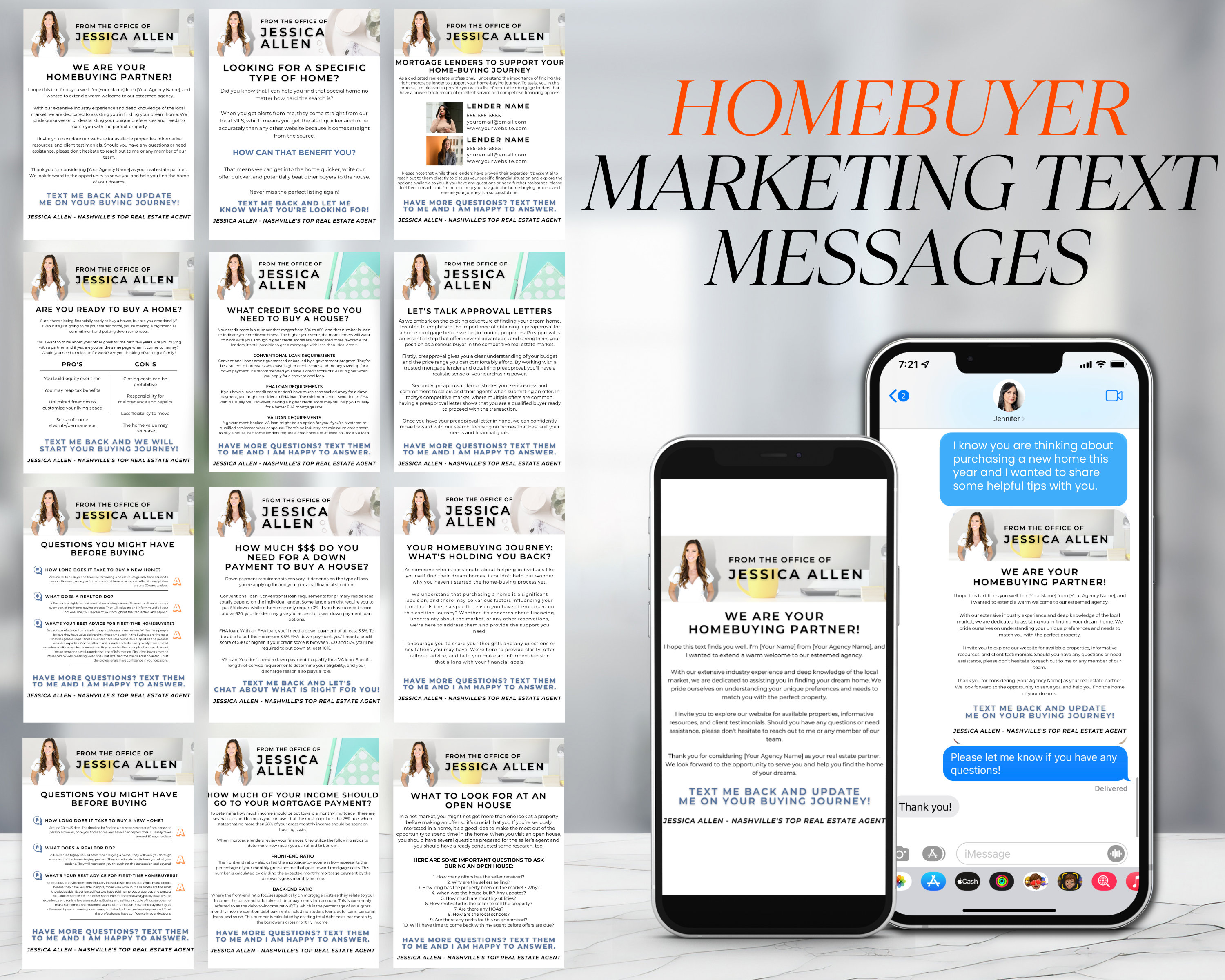 Home Buyer Drip Text Messages, Home Buyer Marketing, Home Buyer Packet, Real Estate Template, Buyer Guide, Real Estate Text Messages, Canva