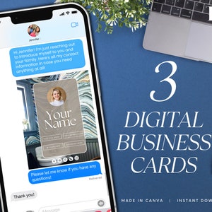 Digitaal visitekaartje met QR-code, vastgoedmarketing, onroerend goed visitekaartje, Canva visitekaartje sjabloon, digitale visitekaartjes