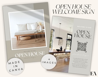 Real Estate Open House Flyer, Editable Canva Template (Digital Download)