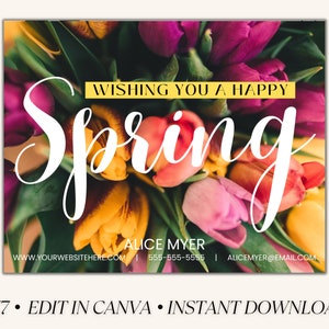 Real Estate Hello Spring Postcard, Realtor Spring Card, Realtor Farming ...