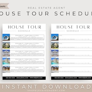 Real Estate Flyer, Home Tour Schedule, Realtor Flyer, Real Estate Marketing, House Showing Flyer, Real Estate Flyer Template, Canva Flyer