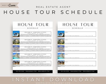 Real Estate Flyer, Home Tour Schedule, Realtor Flyer, Real Estate Marketing, House Showing Flyer, Real Estate Flyer Template, Canva Flyer