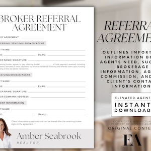 Real Estate Referral Agreement, Real Estate Flyer, Real Estate Commission, Referral Agreement, Real Estate Marketing, Realtor Flyer, Broker