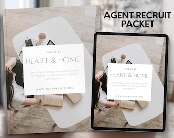 Real Estate Recruitment Template Digital Hiring Packet Canva Broker Package Agent Onboarding Kit Office Marketing Tool HR Business Material