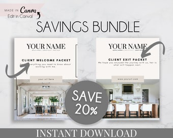 New Client Packet Real Estate Bundle Client Welcome Packet Client Onboarding Client Exit Packet Real Estate Flyer Home Buyer Packet Canva