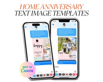 Home Anniversary Text, Real Estate Text Marketing, Happy Home Anniversary, Realtor Marketing,Text Message Templates,Digital Home Anniversary