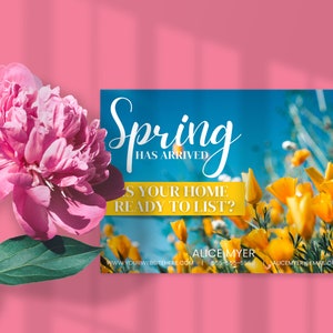 Real Estate Hello Spring Postcard, Realtor Spring Card, Realtor Farming ...