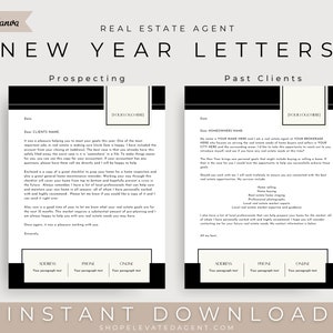 Carta de Año Nuevo de Bienes Raíces, Carta de Bienes Raíces, Carta de Prospección de Vendedores, Plantillas de Bienes Raíces, Marketing Inmobiliario, Carta Agrícola