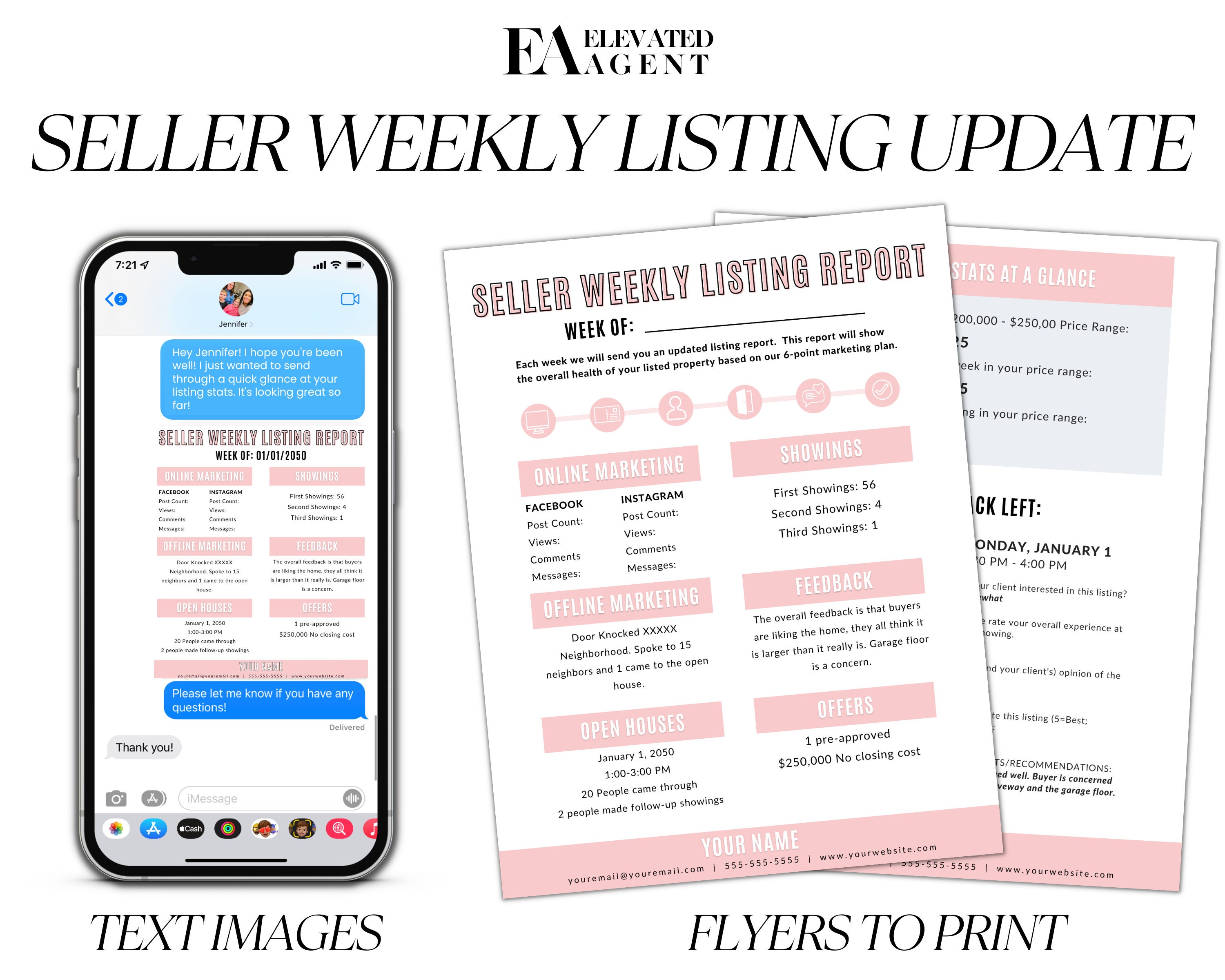 Real Estate Listing Update, Home Seller, Listing Report, Seller Update, Real Estate Update, Real Estate Marketing, Real Estate Text, Realtor