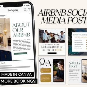 Airbnb Instagram Template, Airbnb marketing, Airbnb Social Media Template, Airbnb, VRBO, Vacation Rental, Instagram Template, Airbnb Canva