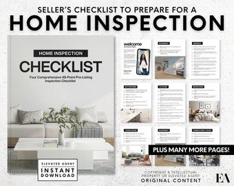 Home Inspection Checklist, Real Estate Template, Property Survey Checklist, Real Estate Marketing, Home Buyer Packet, Real Estate Flyer