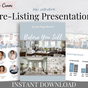 Seller Pre-Listing Presentation, Real Estate Template, Real Estate Marketing, Seller Guide, Canva, Real Estate, Realtor, Pre-Listing Packet