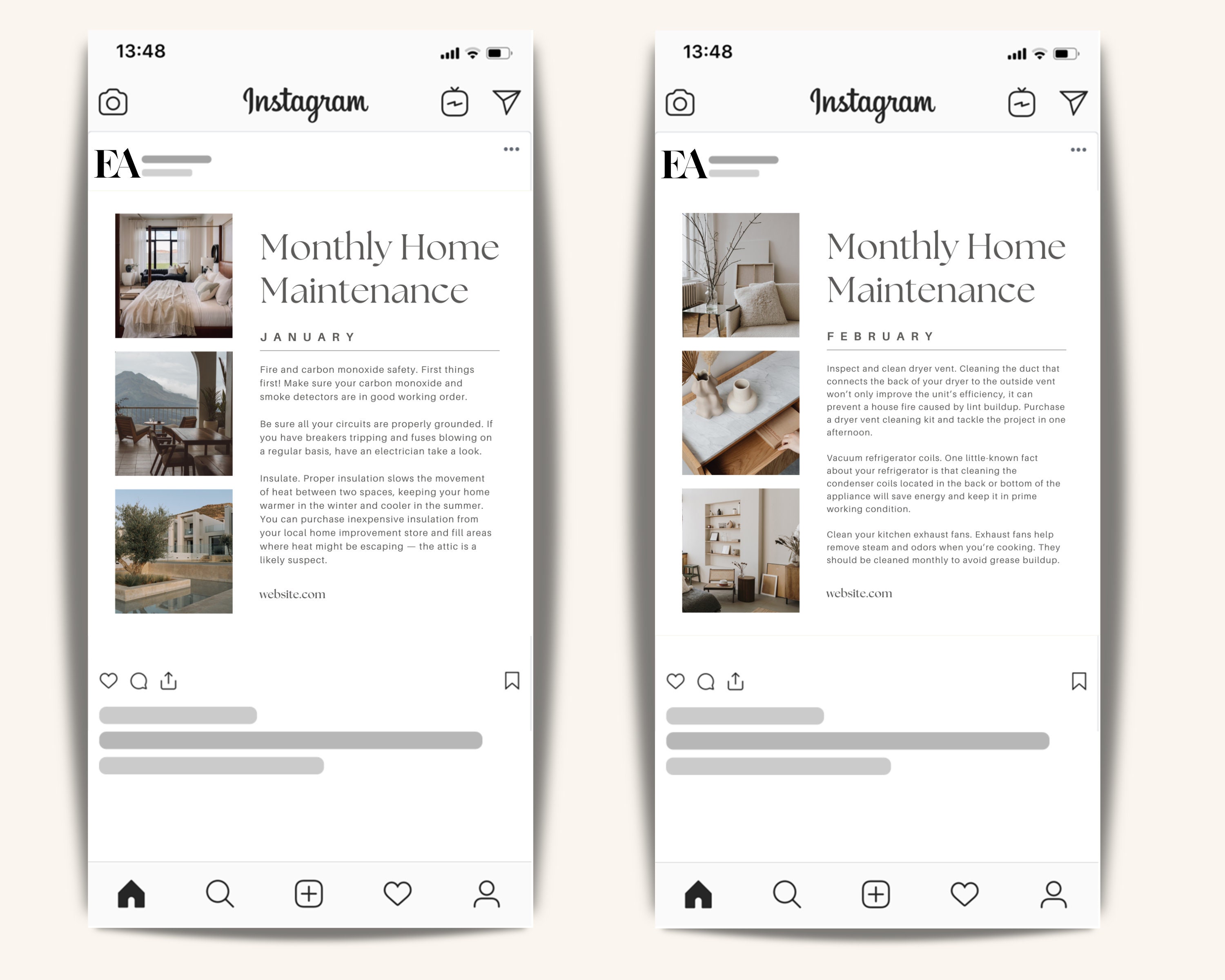 Real Estate Social Media Templates Real Estate Instagram Etsy