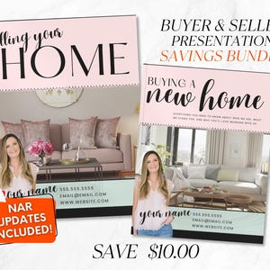 Seller Guide and Buyer Guide Bundle, List Presentation for Real Estate, Buyer Presentation, Editable Canva Home Buyers and Sellers Guides