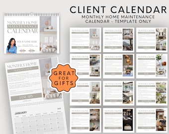 Real Estate Client Gift: Home Maintenance Calendar (Canva Template)