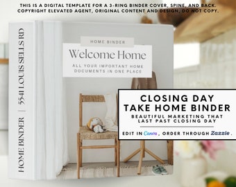 Real Estate Home Binder, Realtor Closing Exit Packet, Home Buyer Guide Realtor Checklist, Real Estate Marketing, Realtor Binder Closing Gift