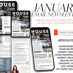 January Real Estate Email Newsletter Template: Realtor Marketing (Canva)