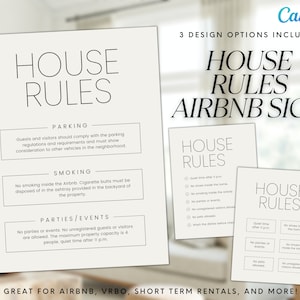 Welcome Sign for Airbnb Hosts, Vacation Rental Printable, Guest Arrival Poster, Template for VRBO, Things to Know, Beach House Rules, Wifi