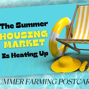 Real Estate CMA Postcard Housing Market Heating Up Postcard Real Estate Mailer Summer Farming Postcard Real Estate Template Realtor Postcard