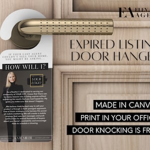 Real Estate Expired Listing Door Hanger, Expired Letter, Real Estate Marketing, Realtor Templates, Real Estate Farming, Real Estate Postcard