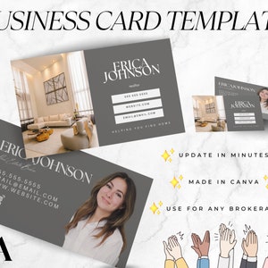 Business Card Template, Real Estate Business Card, Real Estate Farming, Real Estate Marketing, Canva Business Card, Custom Business Card
