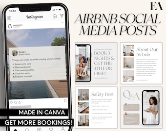 Airbnb-sjablonen voor Instagram-berichten, marketing voor vakantiewoningen (Canva)