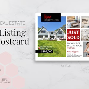 Real Estate Postcard 3- Realtor Postcard, Canva, Real Estate Marketing, Real Estate, Realtor, Realtor Marketing, Listing Postcard, Sold Card