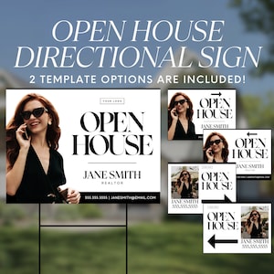 Real Estate Open House Yard Sign, Realtor Open House Sign, For Sale Yard Sign, Open house Flyer, Real Estate Marketing, Realtor Flyer, Canva