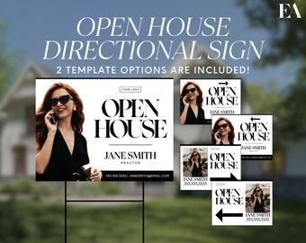 Real Estate Open House Yard Sign, Realtor Open House Sign, For Sale Yard Sign, Open house Flyer, Real Estate Marketing, Realtor Flyer, Canva