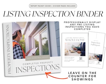 Real Estate Listing Home Inspection Binder Template - Real Marketing (Canva)
