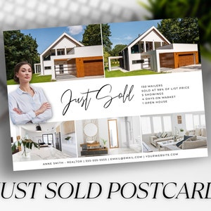 Just Sold Postcard Real Estate Template, Every Door Direct Mail Postcard, EDDM Postcard, Real Estate Marketing, Farming Postcard, Just Sold