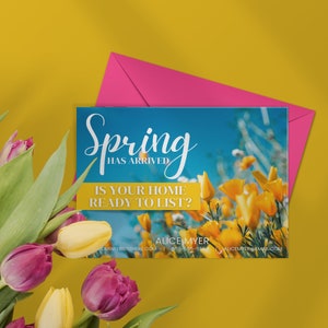 Real Estate Hello Spring Postcard, Realtor Spring Card, Realtor Farming ...