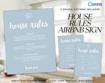 Airbnb Sign Template, Editable Airbnb Signs, House Rules Sign, VRBO Sign, VRBO Templates, Airbnb Printables, Host VRBO, Airbnb Printable