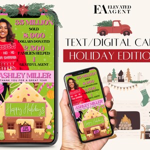 Digital Holiday Real Estate, Real Estate Text Card, Real Estate Holiday Card, Real estate Farming, Realtor Christmas Card, Holiday Textable