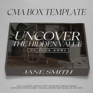 Real Estate CMA Box Template, Real Estate Box, Real Estate Marketing, Mailer Box, Real Estate Mailer, Listing Presentation Box, Realtor Farm
