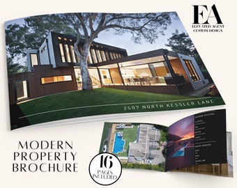 Modern Real Estate Brochure Template, Property Listing Flyer (Canva)