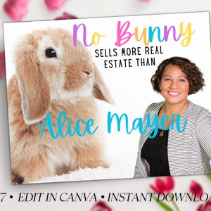 Realtor Frühling Postkarte, Grundbesitz Osterpostkarte, Grundpostkarte, keine Hase Karte, Frühling Pop By, Canva Vorlage, Sofort Download