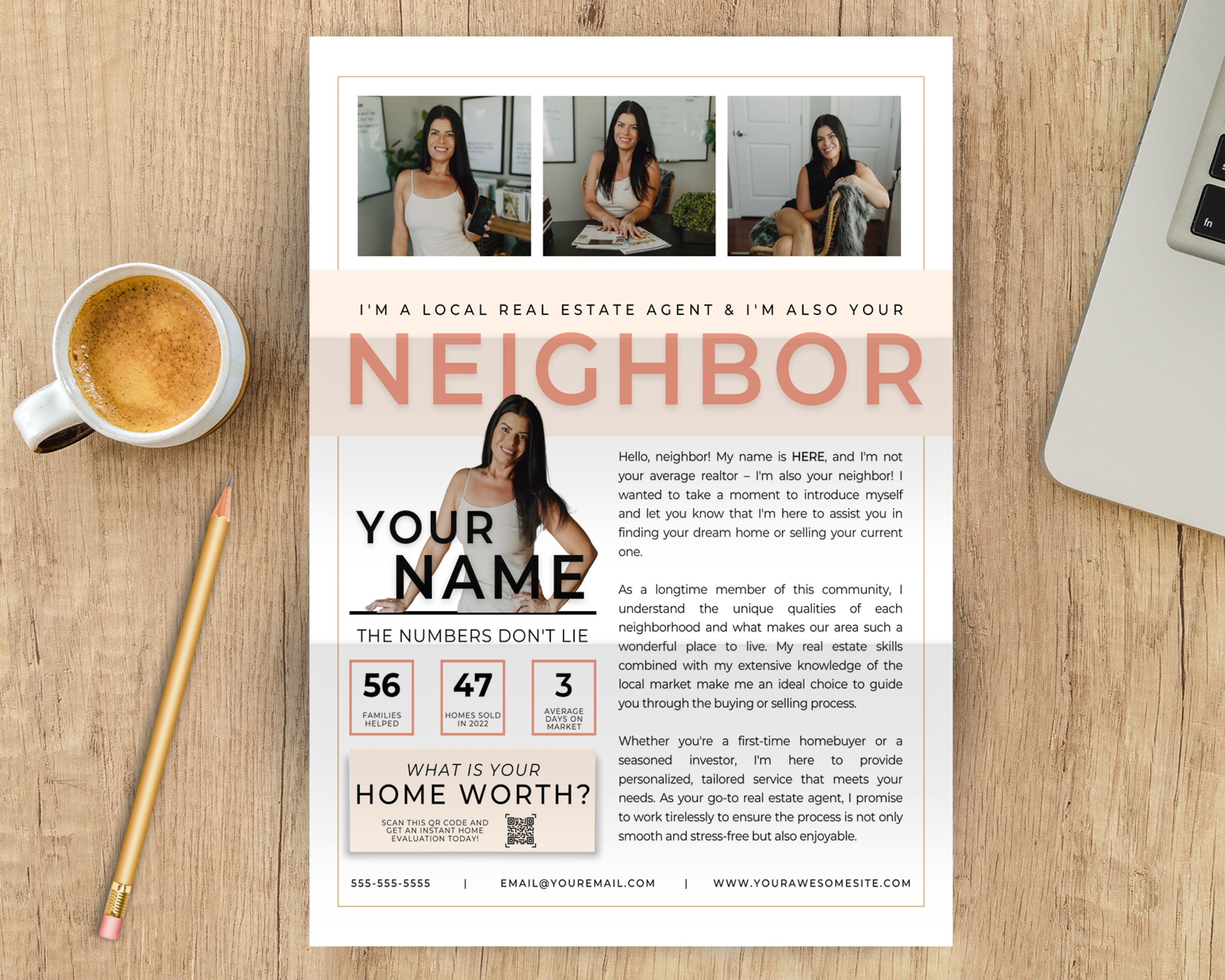 Agent Introduction Card Real Estate Agent Introduction Letter, Neighbor Canva Template - Etsy