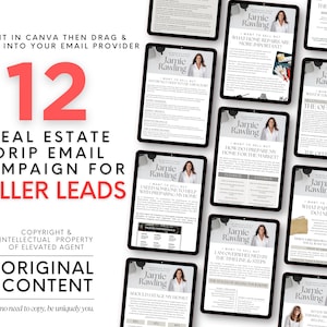 Real Estate Drip Campaign, Realtor Email, Home Seller, Real Estate Template, Transaction Coordinator, Email Marketing, Email Template, Canva