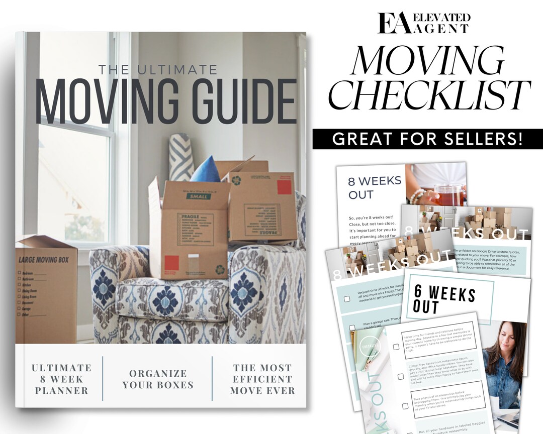 Real Estate Moving Checklist Realtor Moving Guide Printable Moving To Real Estate Moving Checklist Realtor Moving Guide Printable Moving To