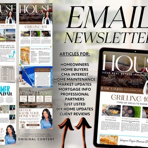 Real Estate Email Newsletter, June Newsletter, Email Marketing, Newsletter Template, Real Estate Farming, Realtor Newsletter, Mailer