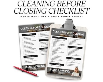 Real Estate Cleaning Before Closing Checklist, Homeowner Checklist Template