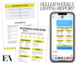 Real Estate Listing Report, Home Seller, Listing Update, Seller Update, Real Estate Update, Real Estate Marketing, Real Estate Text, Realtor