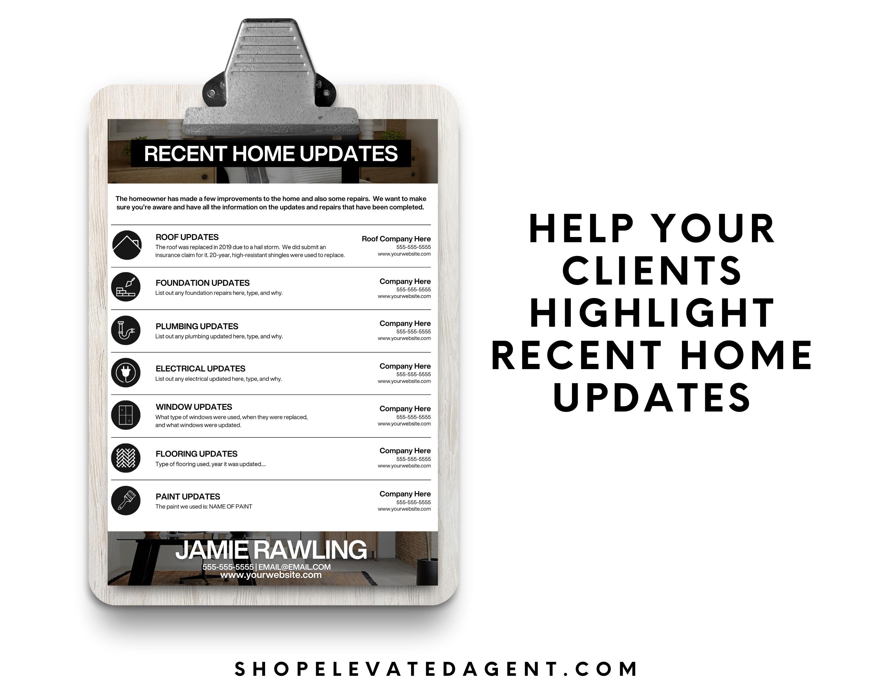 Real Estate Home Update Flyer: Canva Template - Etsy